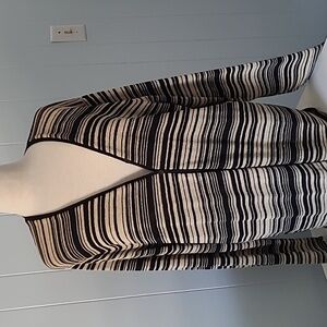 Jones New York Black and Cream Striped Jacket